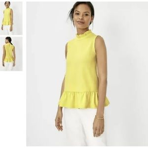 NWT Ann Taylor Petite Ruffle Neck Crepe Shell